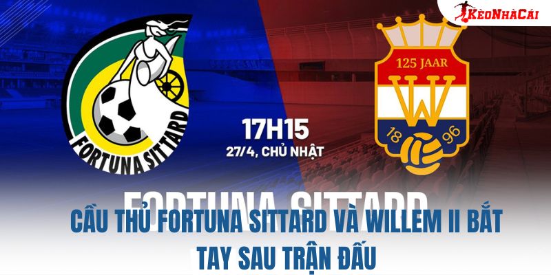 Cầu thủ Fortuna Sittard và Willem II bắt tay sau trận đấu