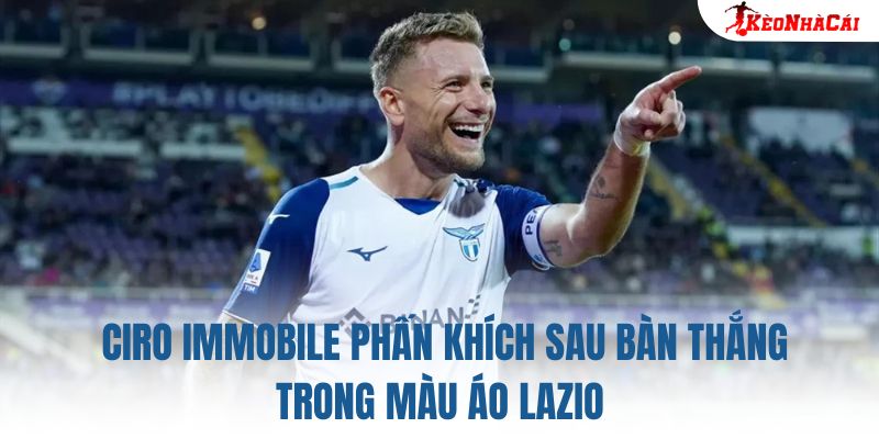 Ciro Immobile phấn khích sau bàn thắng trong màu áo Lazio