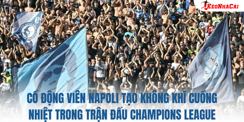 Cổ động viên Napoli tạo không khí cuồng nhiệt trong trận đấu Champions League