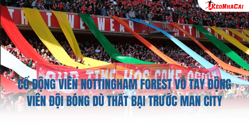 Cổ động viên Nottingham Forest vỗ tay động viên đội bóng dù thất bại trước Man City