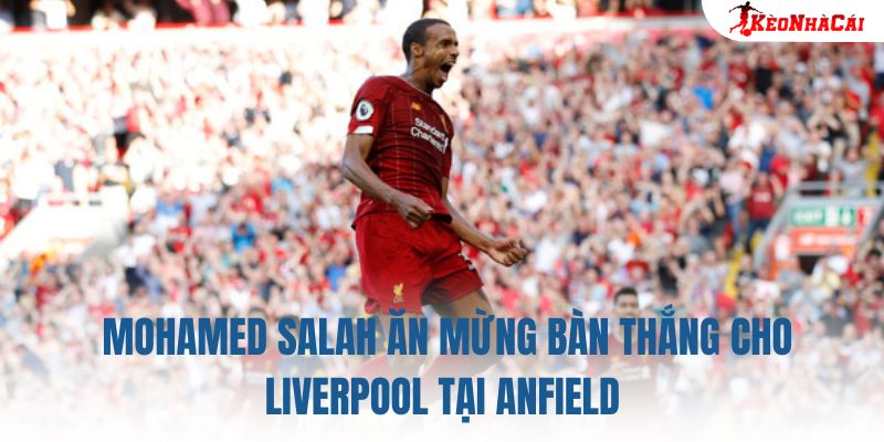 Mohamed Salah ăn mừng bàn thắng cho Liverpool tại Anfield