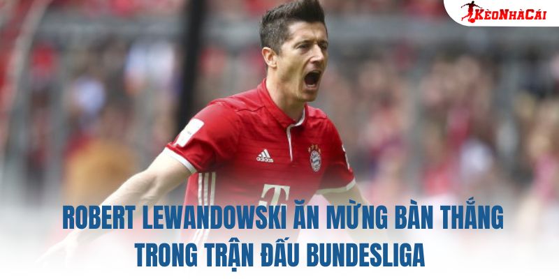 Robert Lewandowski ăn mừng bàn thắng trong trận đấu Bundesliga khi còn khoác áo Bayern Munich